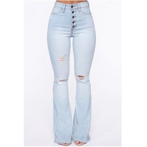 Light Wash High Rise Fashion Nova Flare Jeans